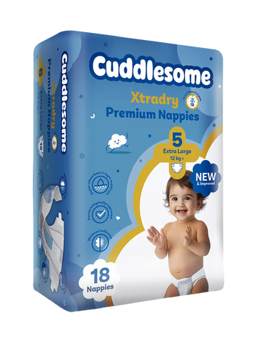 Cuddlesome Xtra Dry Premium size 5 Extra Large Nappies 18s