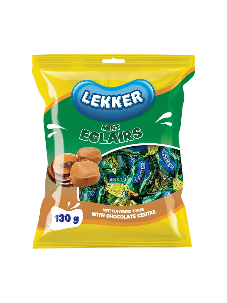 Lekker Eclairs Mint 130g Sweets