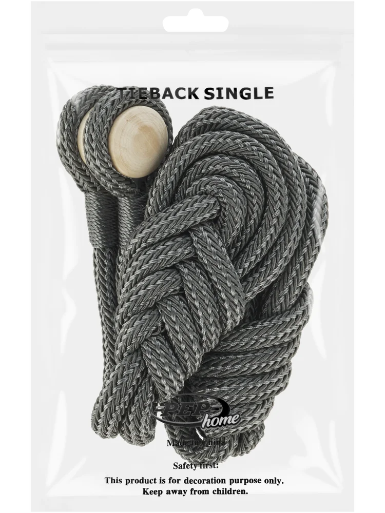 Charcoal Pleated Curtain Tieback (1)