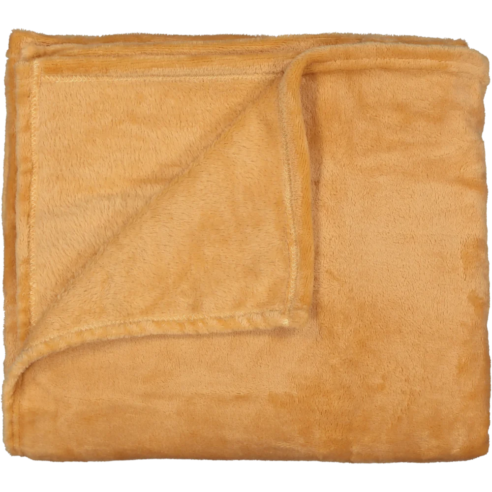 Cozy Tan Flannel Fleece Throw Blanket