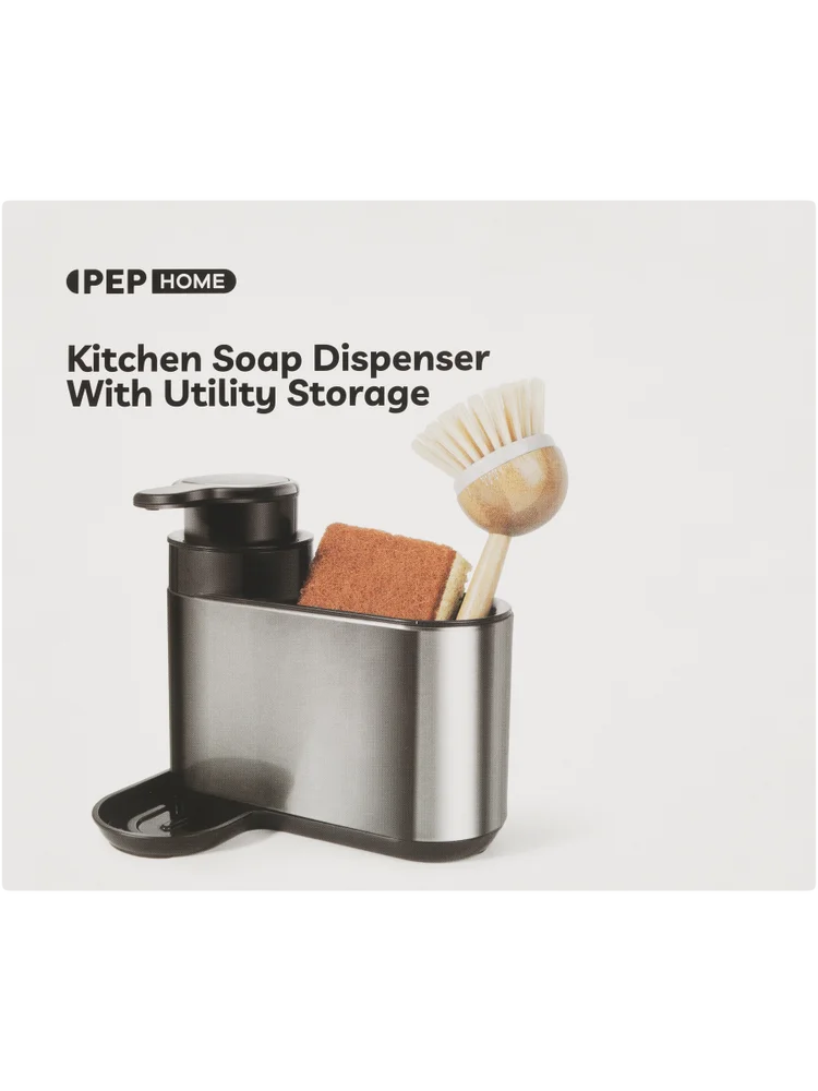 Kitchen Soap Dispenser With Utility Storage
