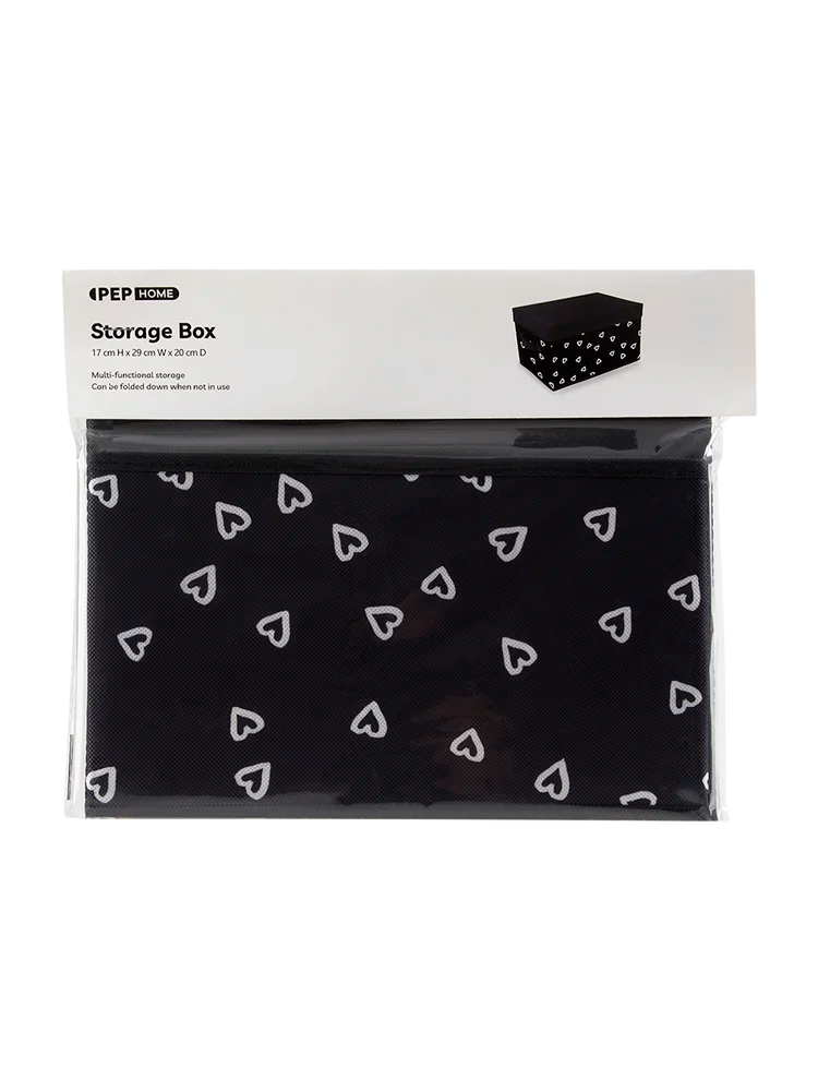 Black Heart Pattern Storage Box – PEP Online