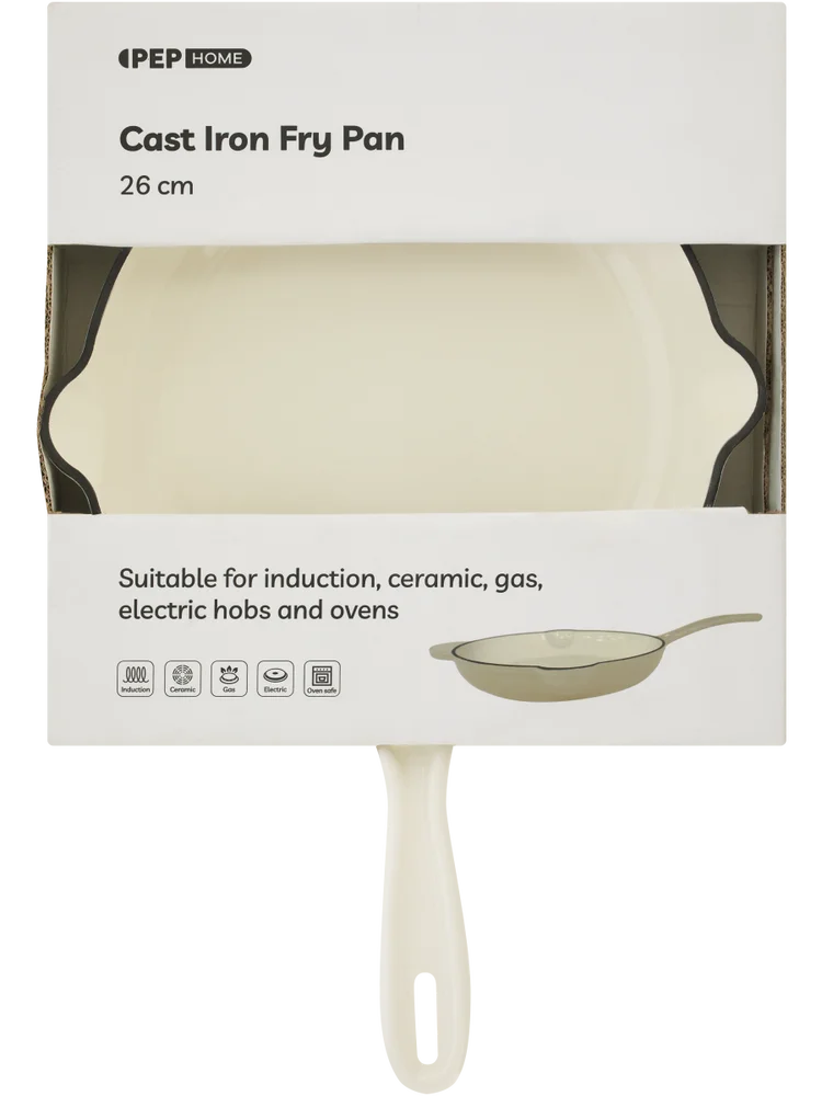 Cream Cast Iron Fry Pan 26x6cm (2)