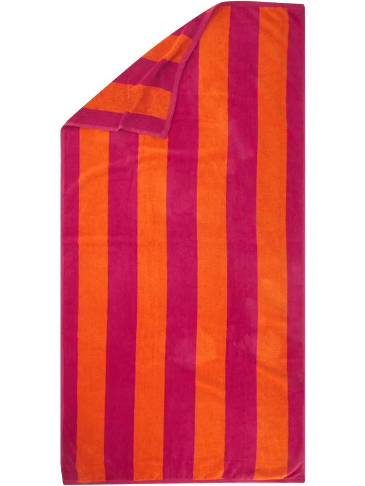 Pink and Orange Stripe Beach Towel