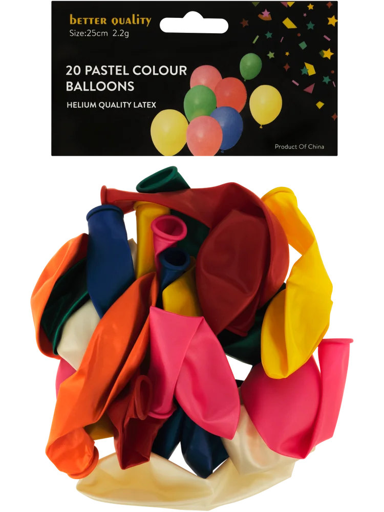 20 Pack Multi Colour Balloons (1)