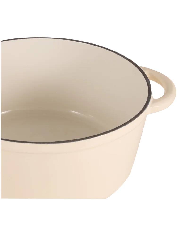 Cream 26x12cm Casserole Pot with Gold Knob