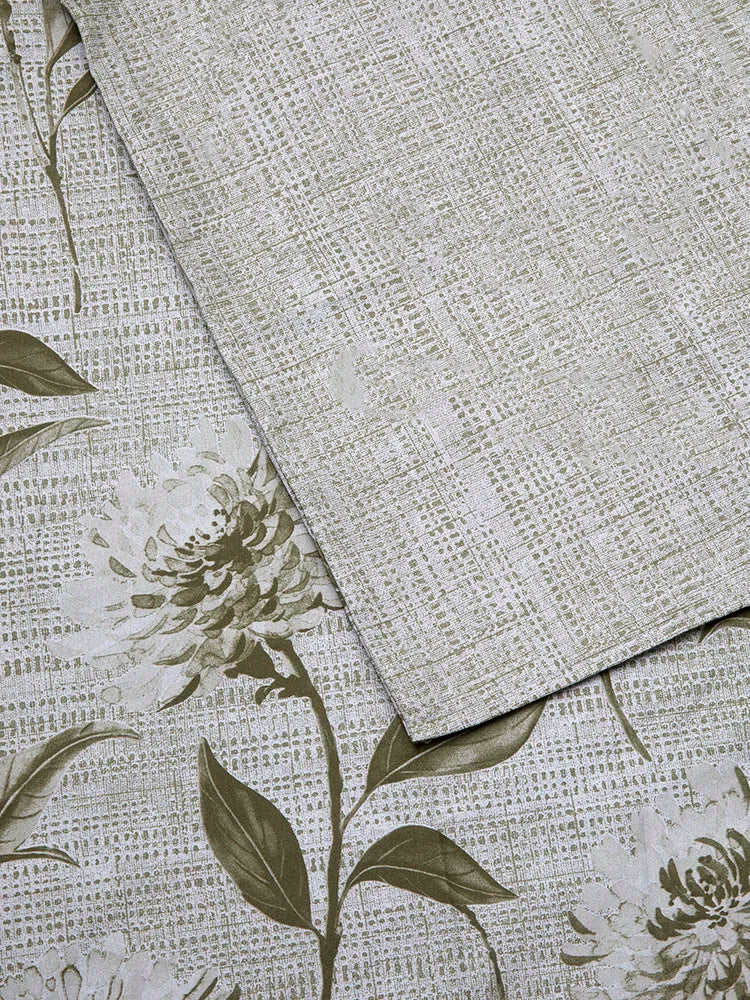 Single Bed Floral Green Duvet Cover Set with Pillowcases