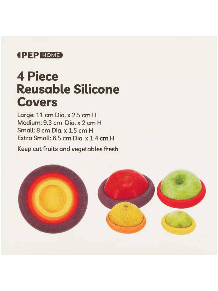 4 Piece Reusable Silicone Covers