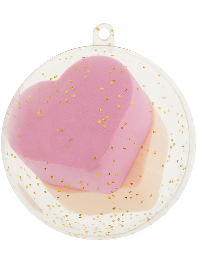 Christmas Bauble With Heart Makeup Sponges