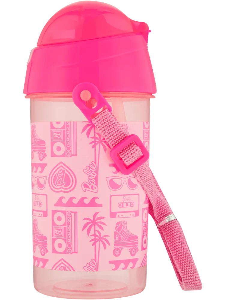 Flip Top Barbie Bottle With Straw