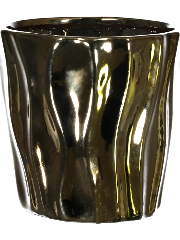 Gold Chrome Flower Pot