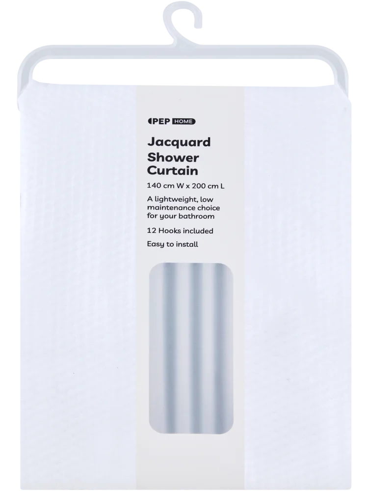 White Jacquard Shower Curtain (1)