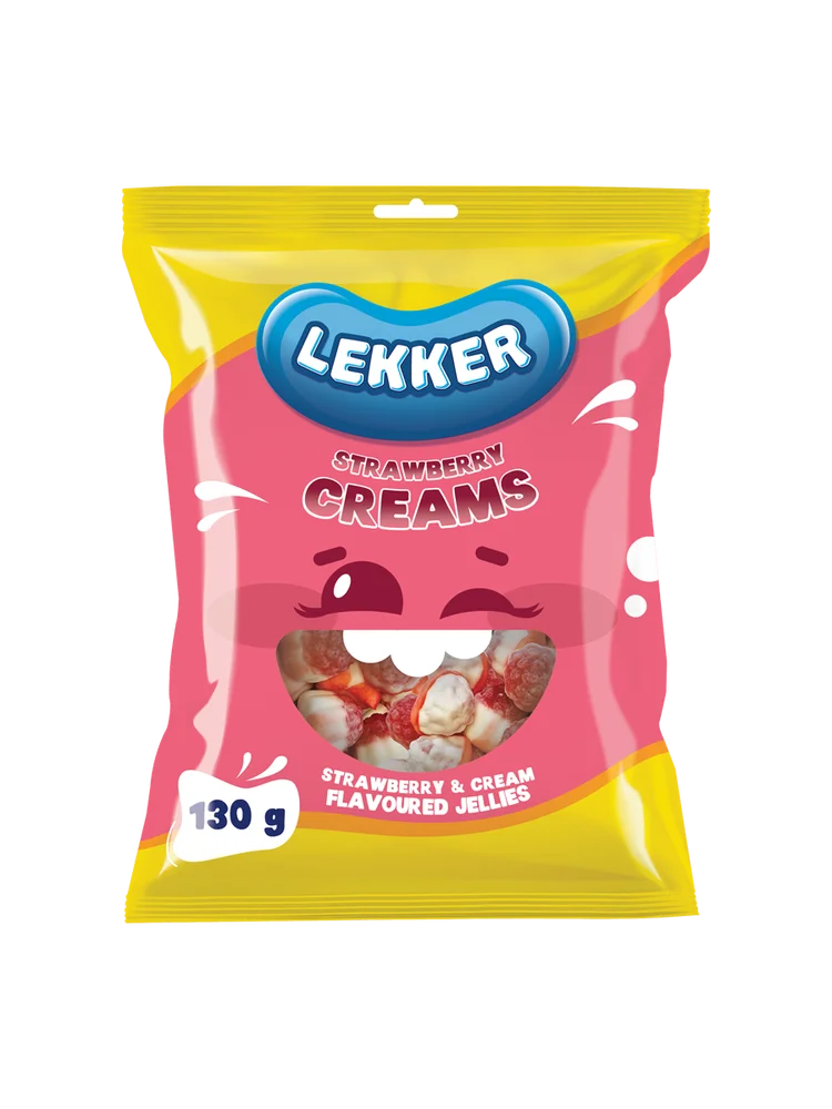 Lekker Strawberries And Cream 130g Sweets