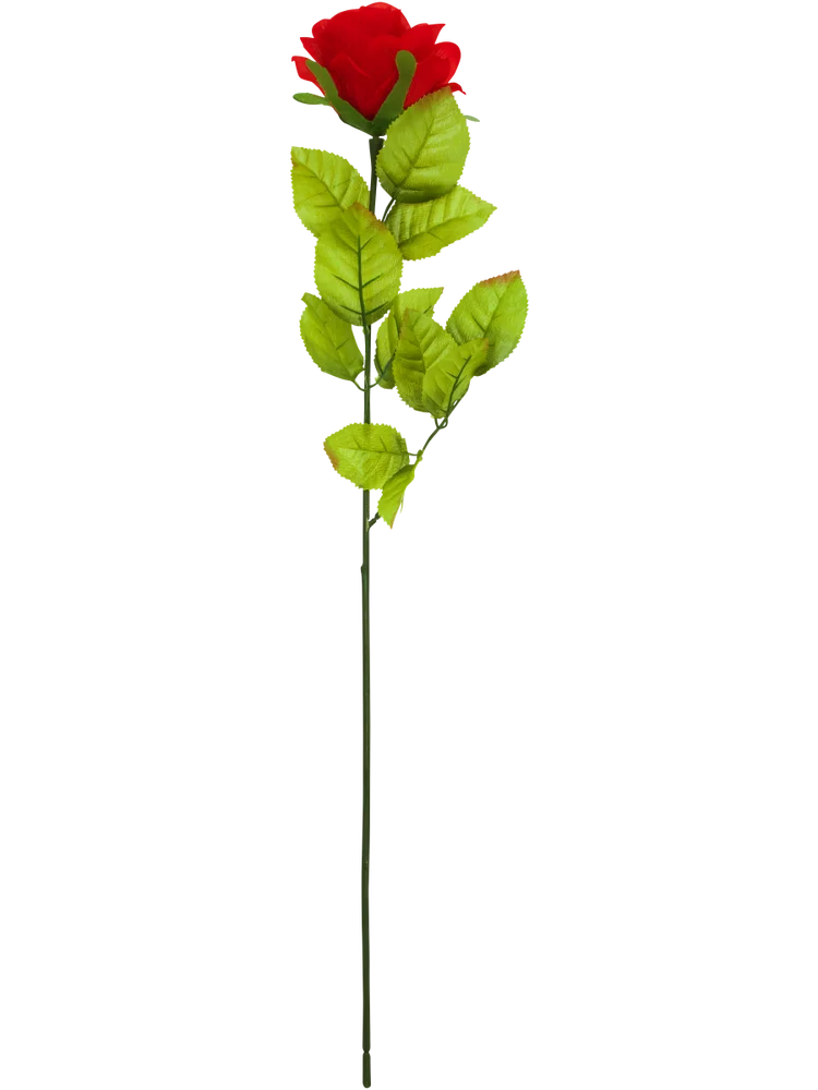 White Artificial Rose Single Stem Flower Decor