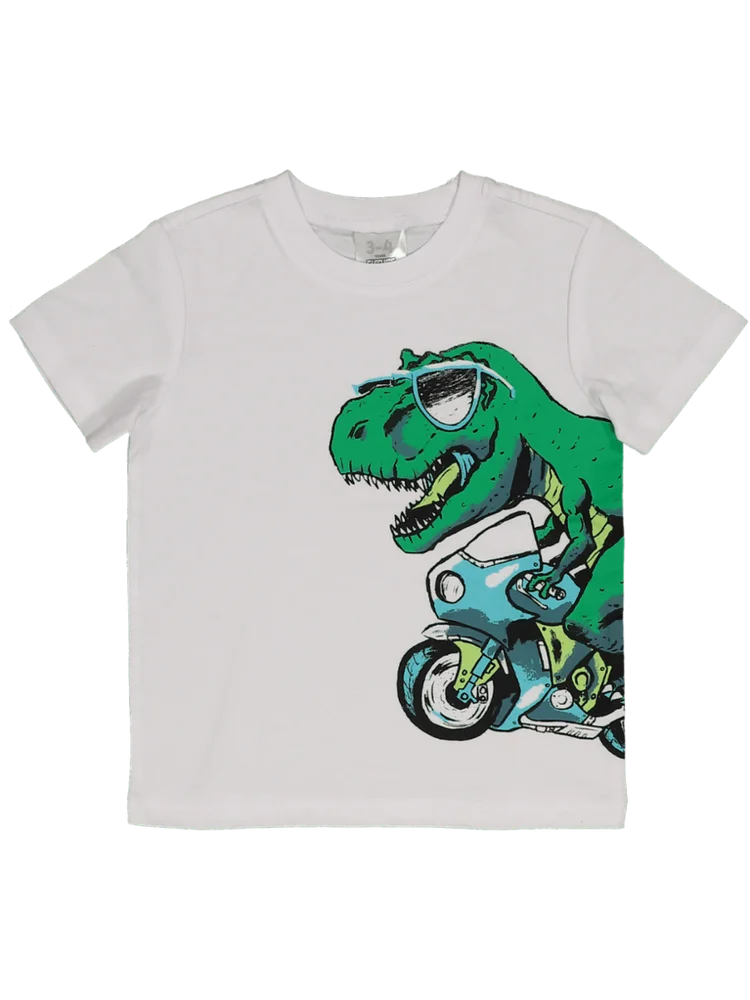 White Dino Graphic T-Shirt