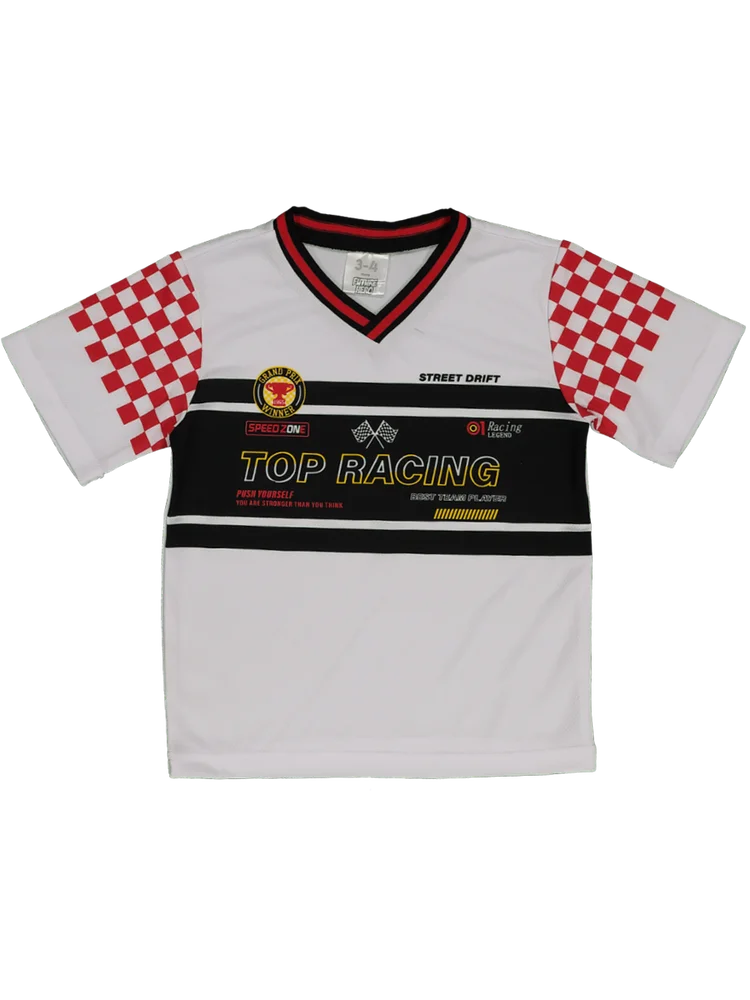 White Top Race Active T-Shirt