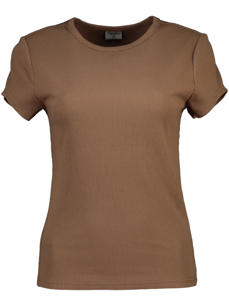 Brown Ribbed Top