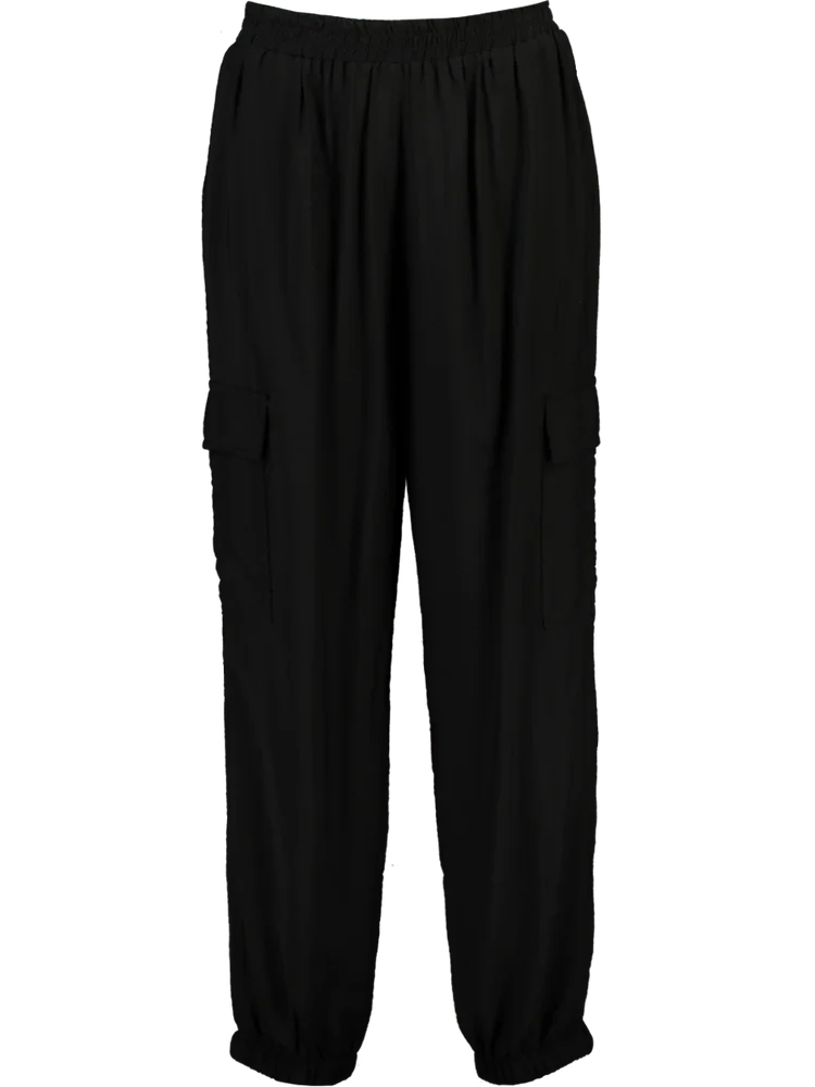 Black Relaxed Cuffed Pants