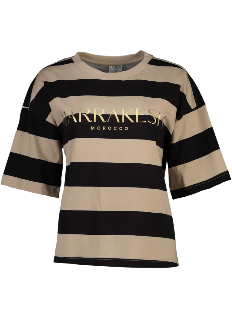 Black Striped Printed T-Shirt