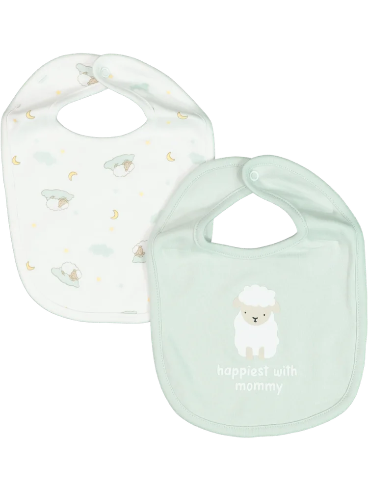2 Pack Sheep Print Bibs