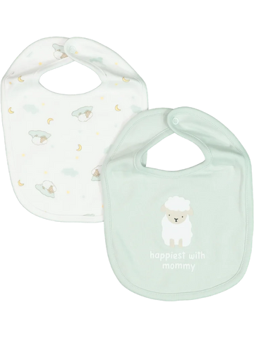 2 Pack Sheep Print Bibs