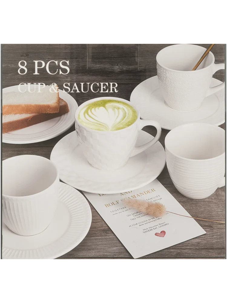 8 Piece Cup & Saucer Set 260ml