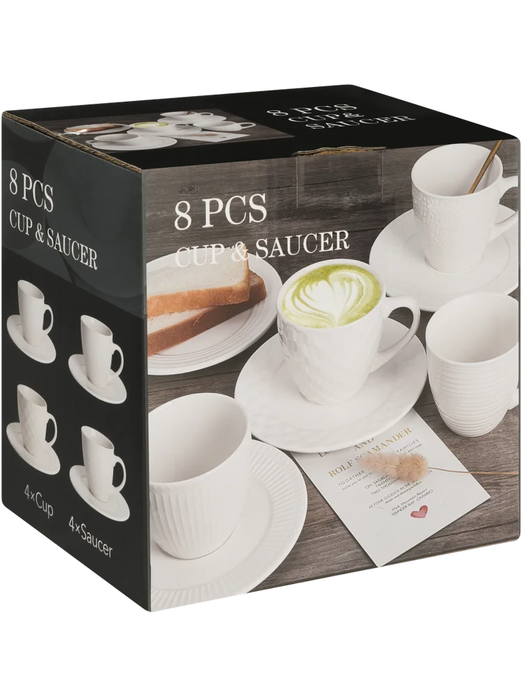 8 Piece Cup & Saucer Set 260ml (1)