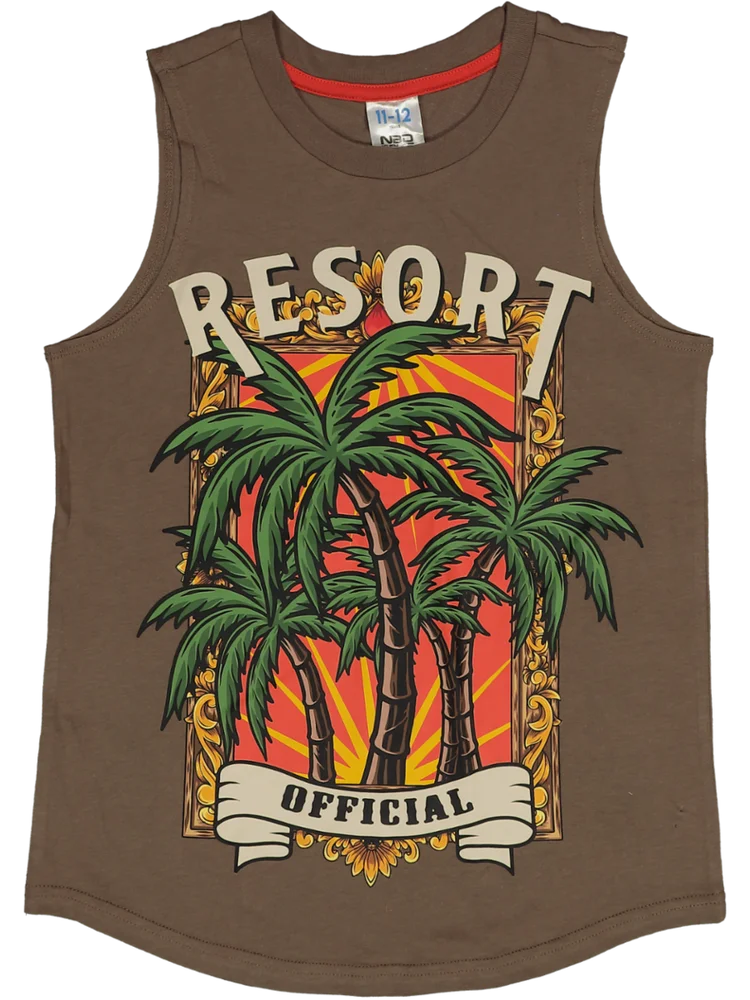 Brown Resort Graphic Vest