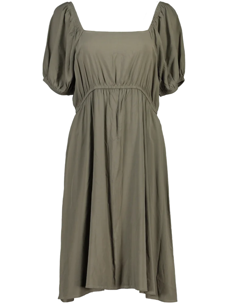 Puff Sleeve Midi Dress