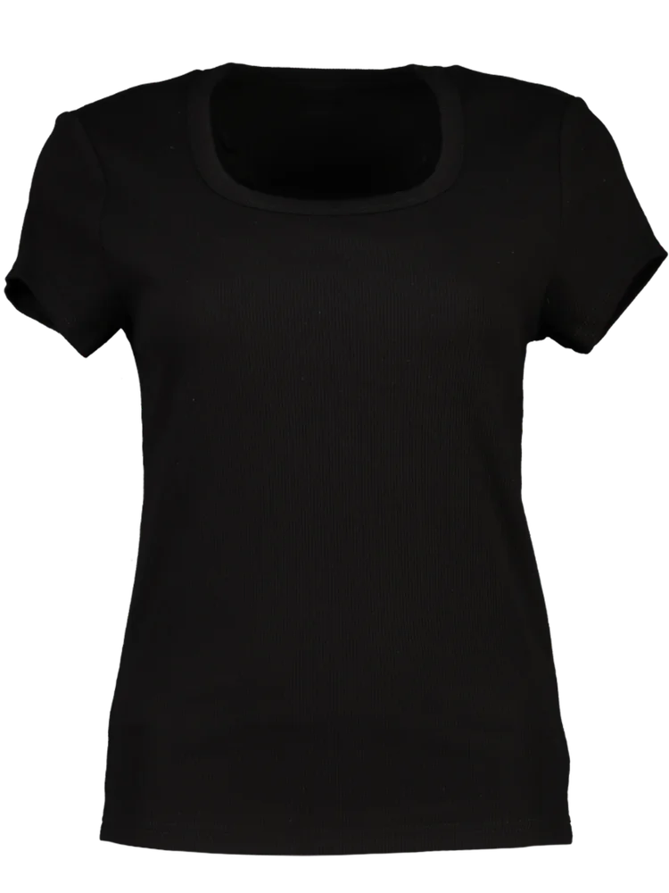 Black Round Neck Top