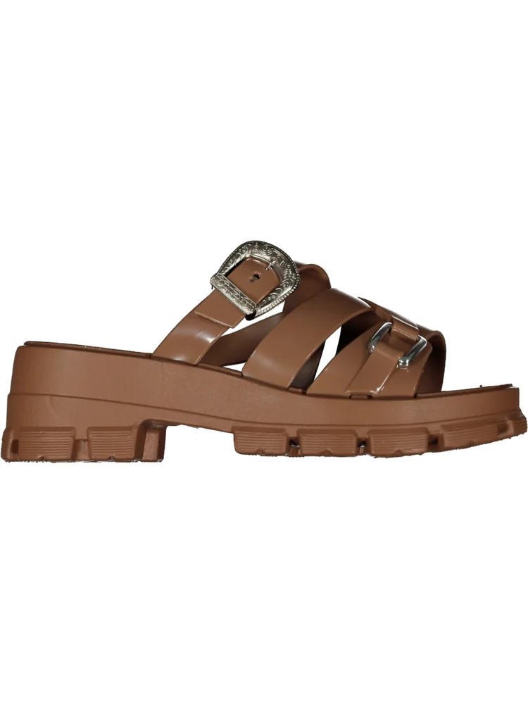 Brown Chunky Mule Sandal