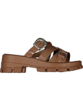 Brown Chunky Mule Sandal