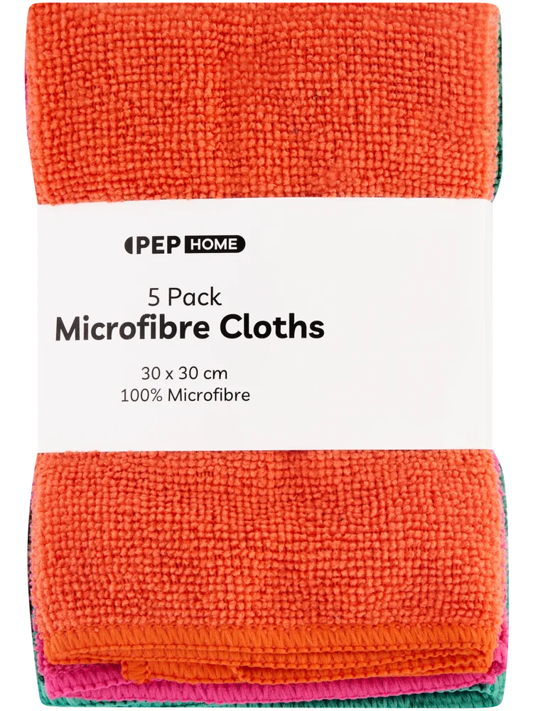 5 Pack Assorted Microfibre Cloths
