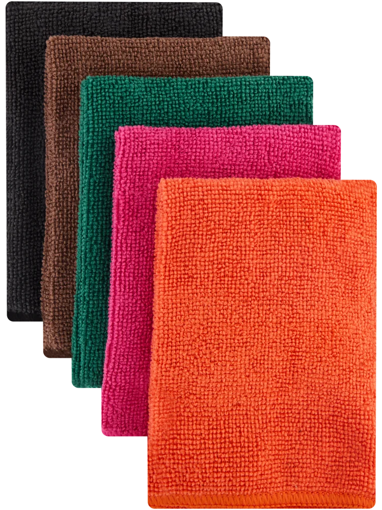 5 Pack Assorted Microfibre Cloths