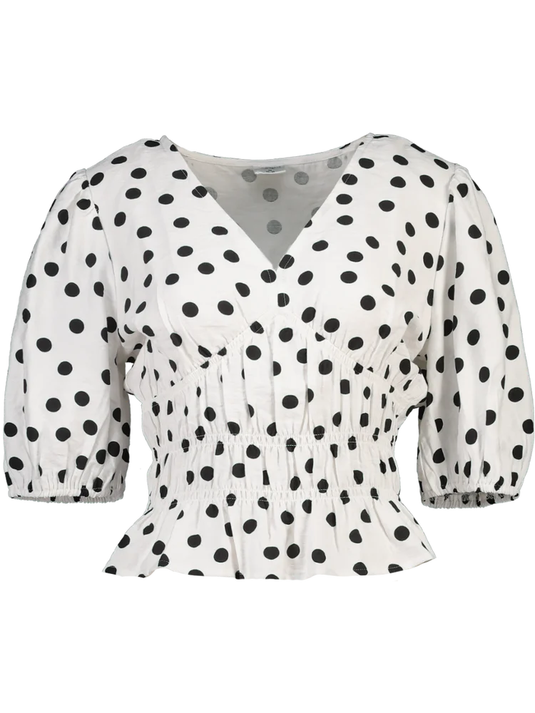 Black Dots Cropped Blouse