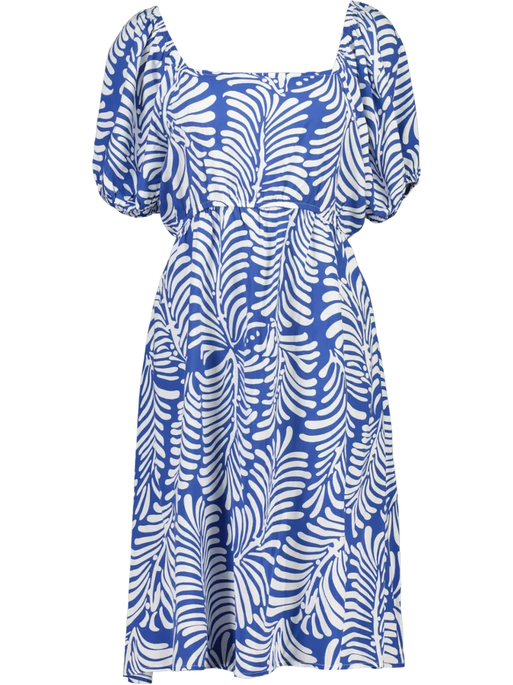 Puff Sleeve Blue Dress