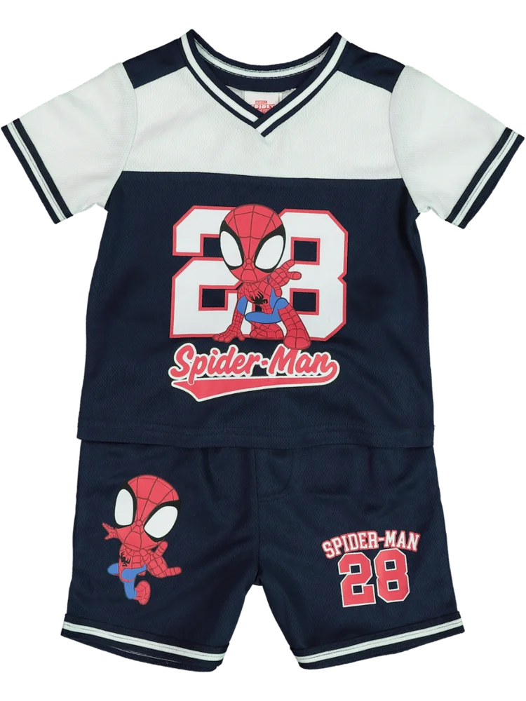 Spiderman White And Navy Set