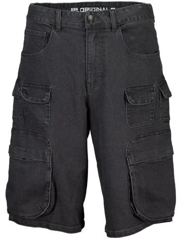 Grey Cargo Denim Shorts