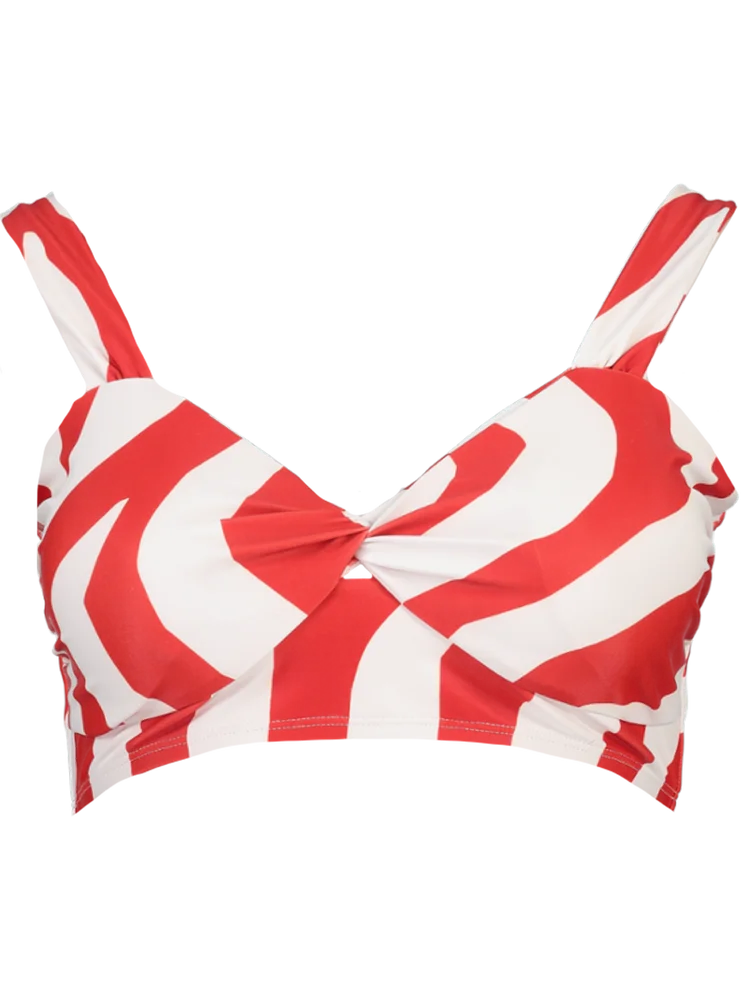 Red And White  Swimsuit Top (1)