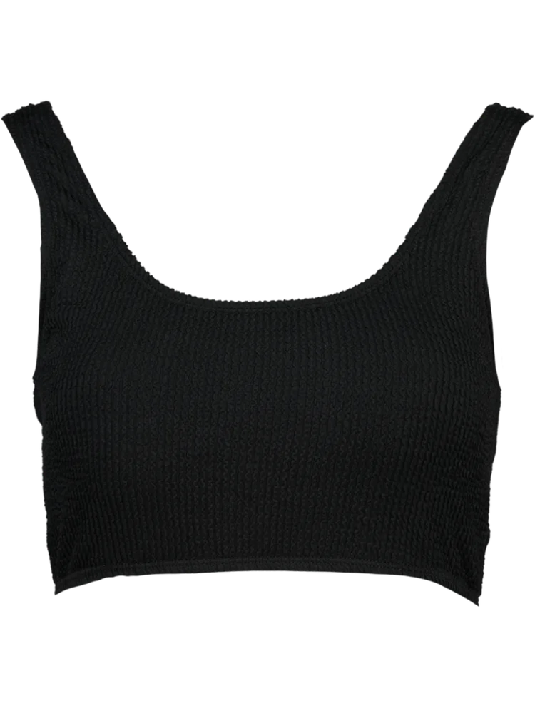 Textured Black Two-Piece Swimsuit