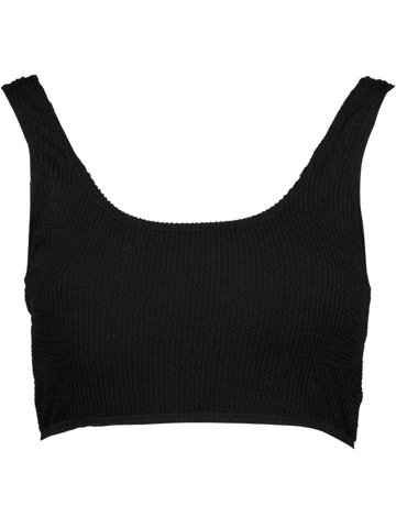 Textured Black Two-Piece Swimsuit