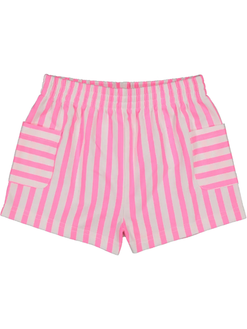 Bright Pink Stripe Casual Shorts