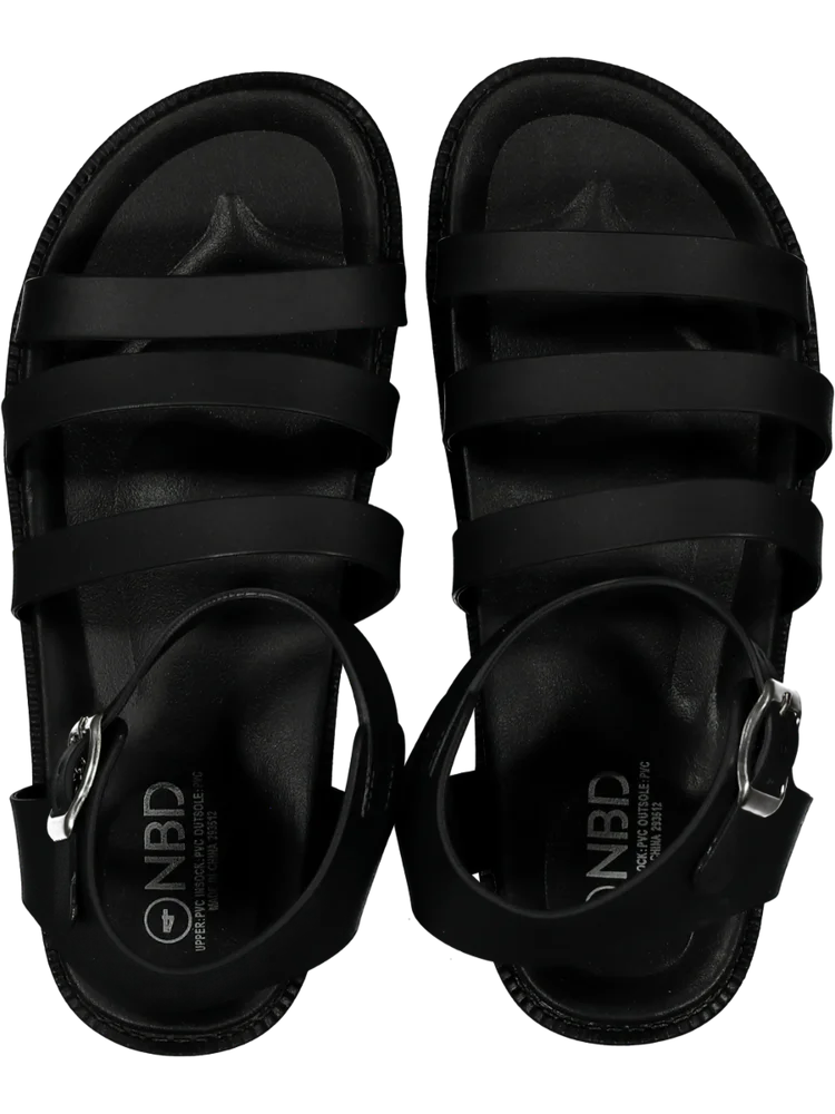 Chunky Sole Black Strappy Sandals (2)