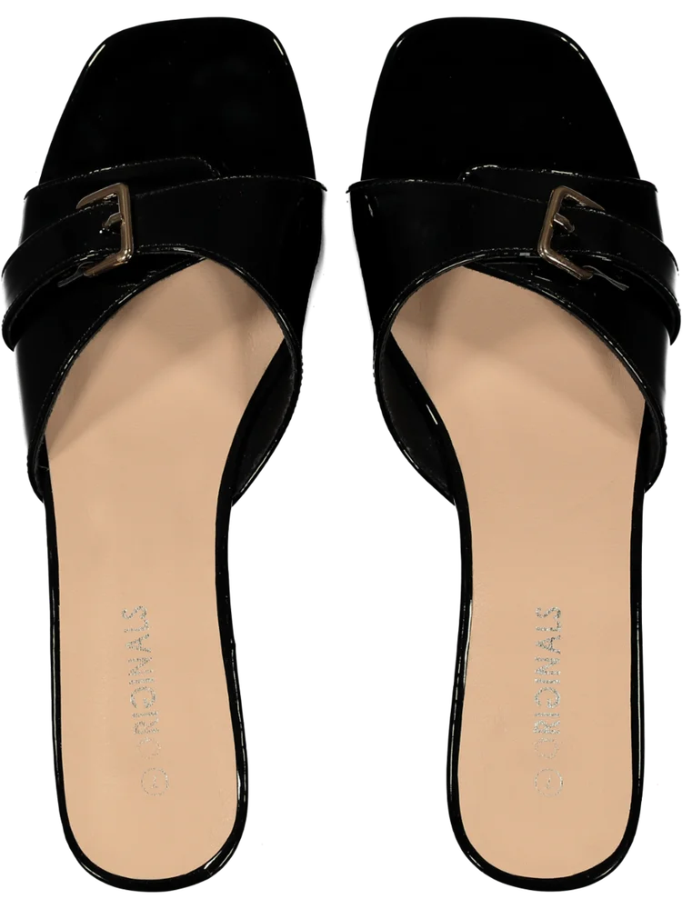 Buckle Block Heel Mules (2)