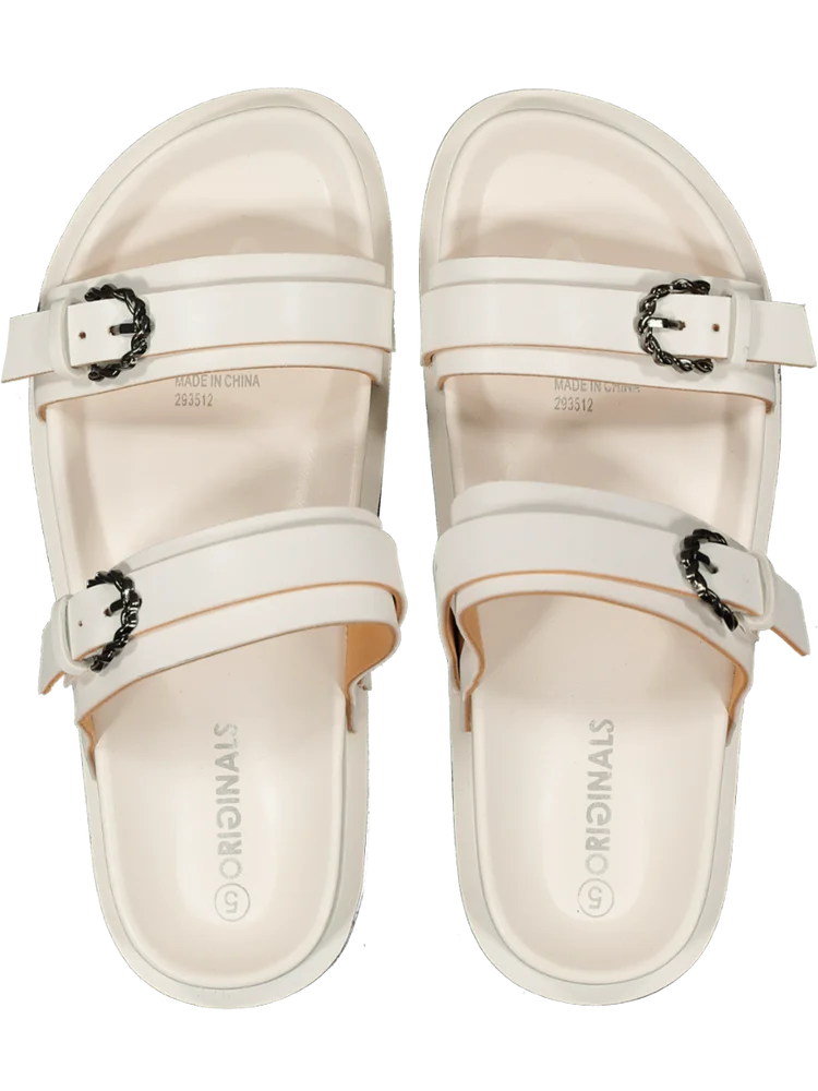Cream Two-Strap Sandals