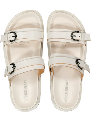 Cream Two-Strap Sandals
