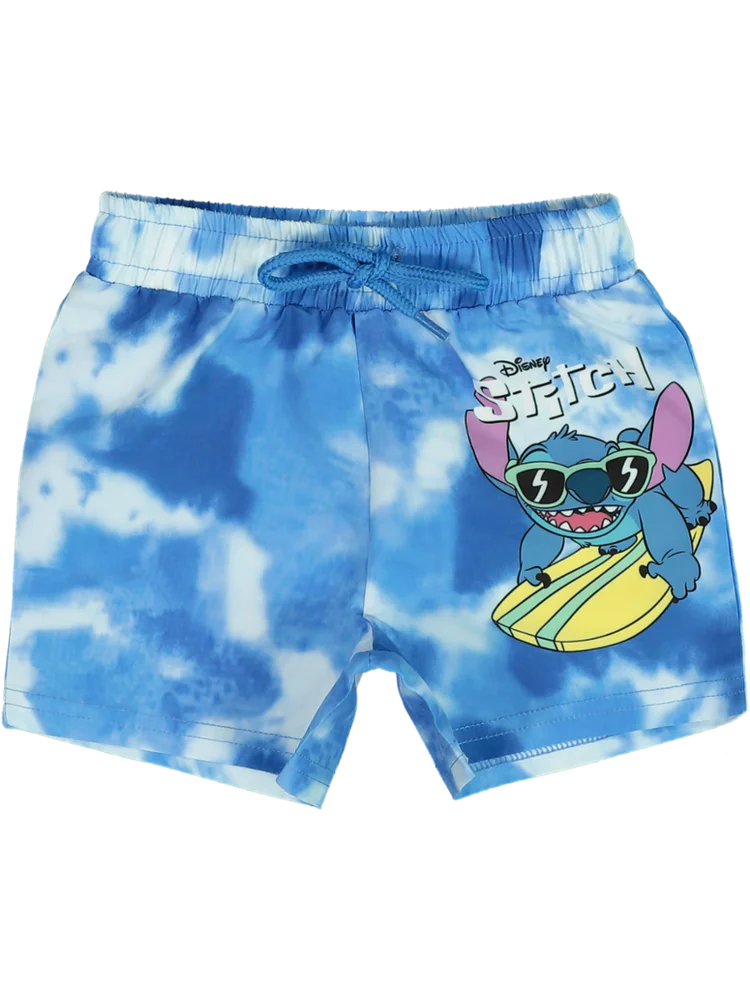 Blue Tie-Dye Stitch Shorts
