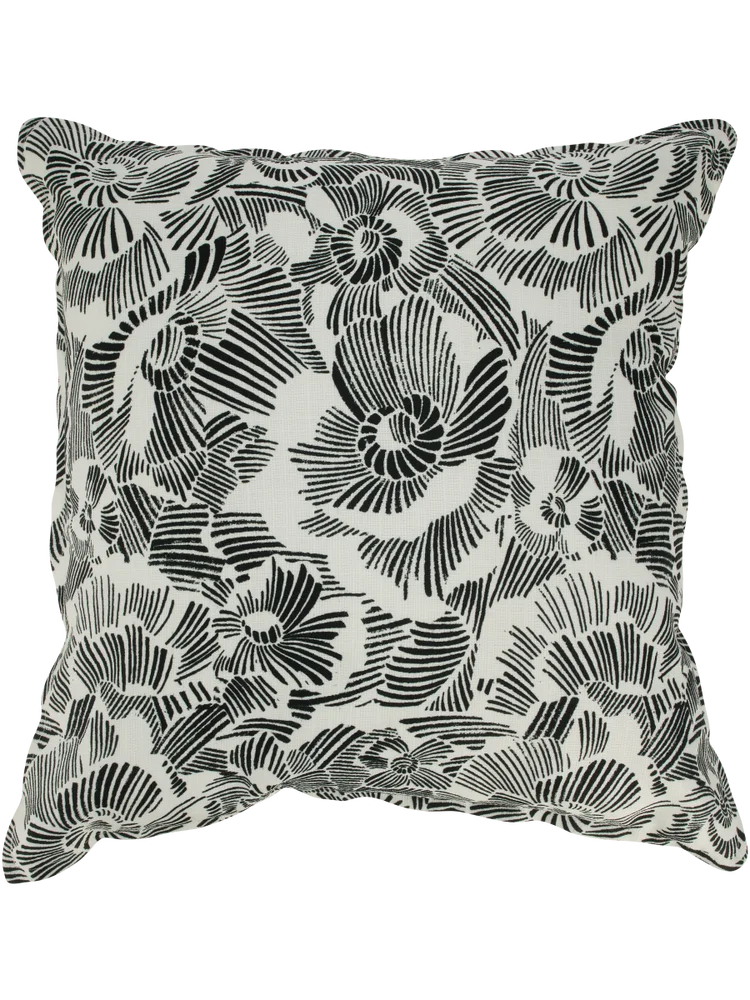 Black Flowers Scatter Cushion 50X50Cm