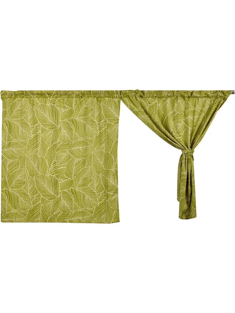 Green Tropical Unlined Curtains