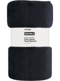 Medium Weight Plain Velvet Plush Blanket Double (1)